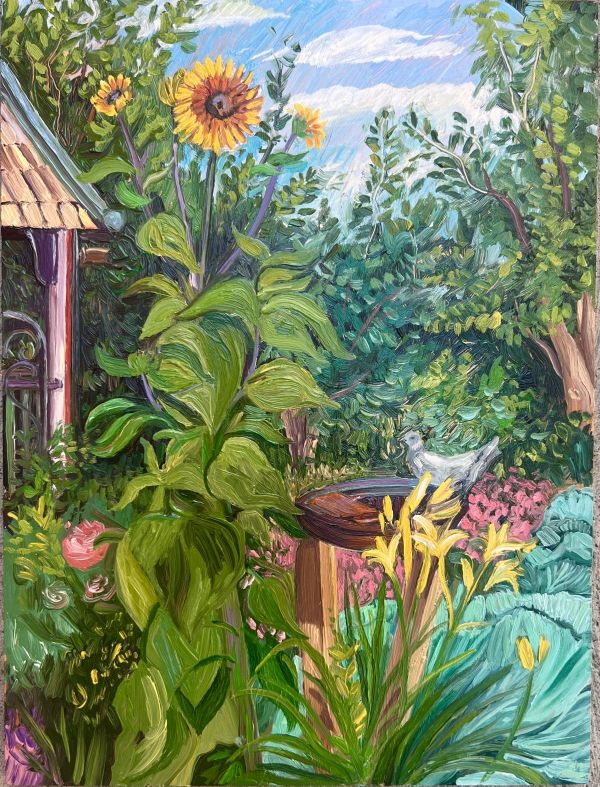 The Sunflower, 2025, Oil on copper, 18 x 13 cm.