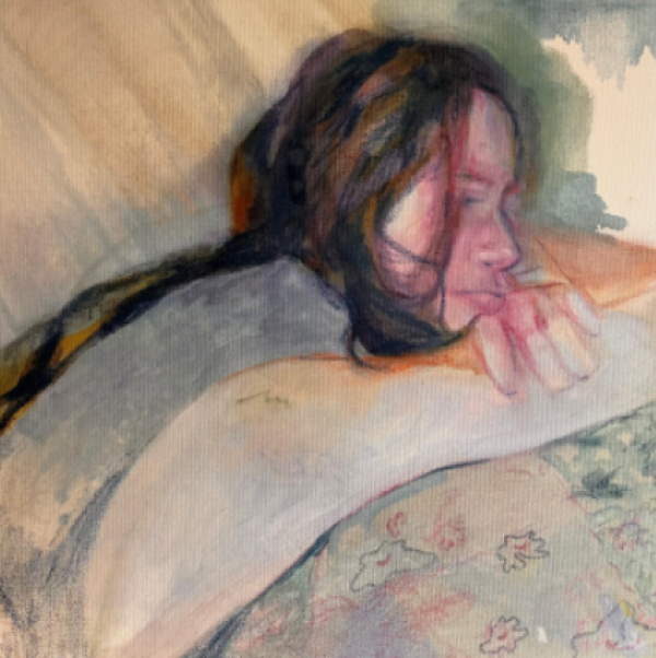 Rest, 2025, Oil on canvas, 45 x 45 cm.