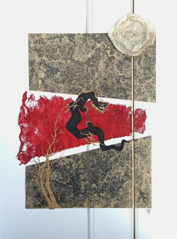 Darkness, 2023, Fine Paper Cutting, Handmade Hanji, and Handmade Papers, 30 x 40 x 6 cm.