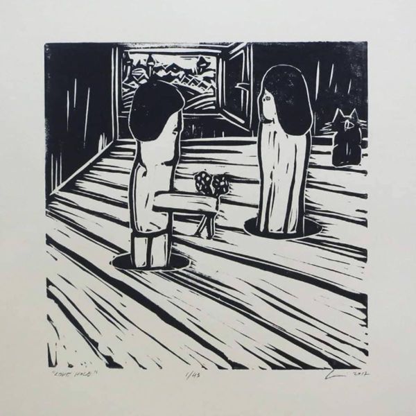 Sevgi Çukuru, 2017, Linol Baskı, Ed. 5/10., çerçeveli: 76 x 55 cm. / Çerçevesiz: 57 x 42 cm.