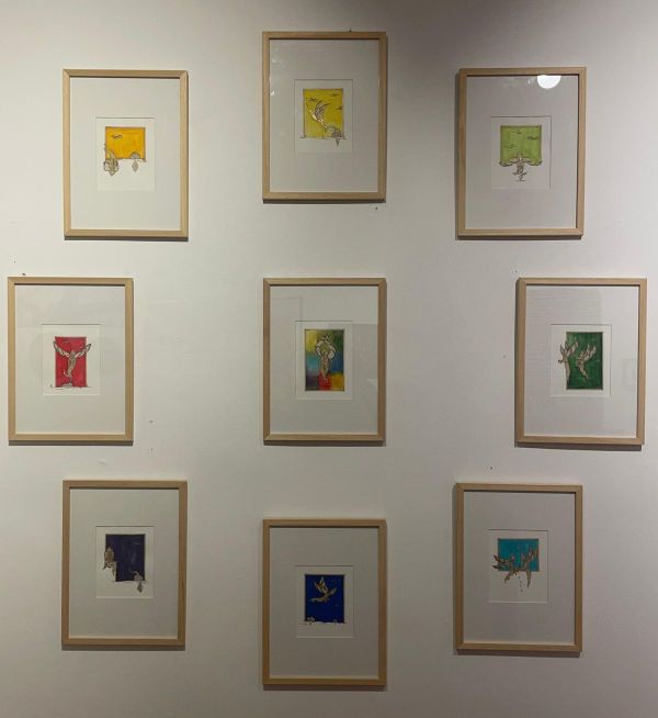 Vuslat; Spiritual Reunion, 2026, Acid-free paper, Gouache Paint, 22K Yellow Gold, Acrylic Paint, Watercolor, 26 x 35 cm.