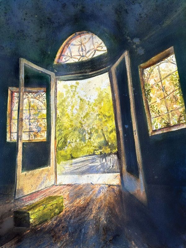 Spring Trilogy, Green Version, 2024, Ink on paper, 61 x 46 cm.