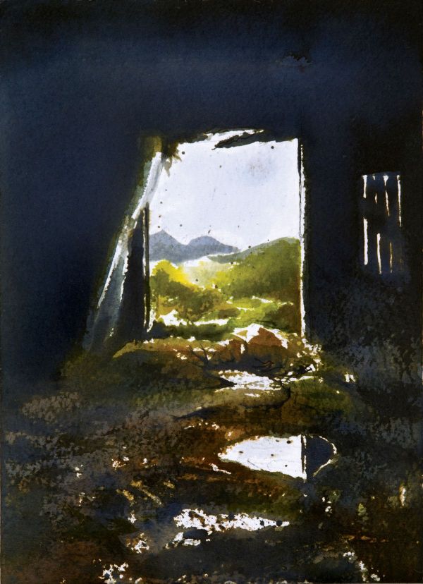 Andrei Tarkovsky, Nostalghia, 2024, Ink on paper, 18 x 24 cm.