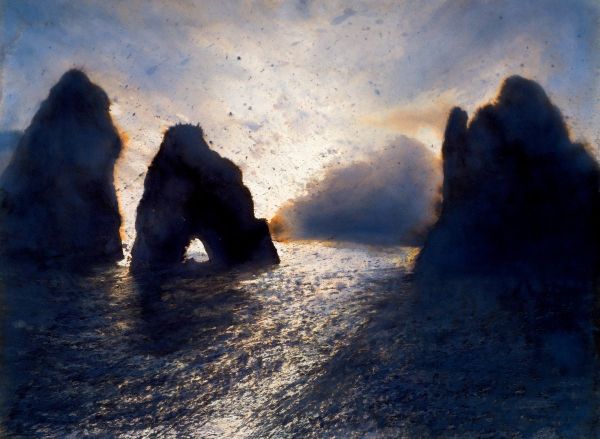 Capri, Faraglioni (Paolo Sorrentino, Parthenope), 2024, Ink on paper, 55 x 76 cm.