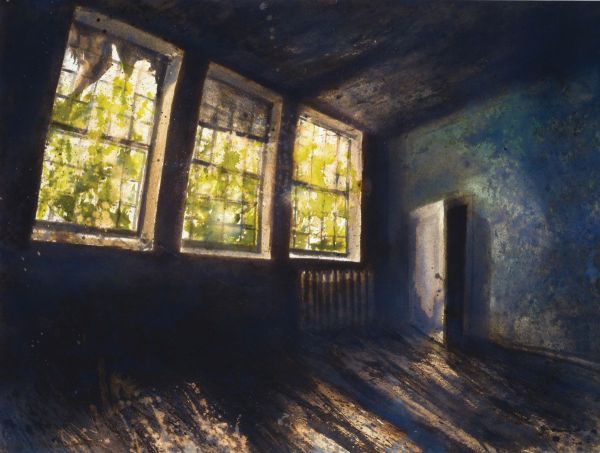 Spring Trilogy, Blue Version, 2024, Ink on paper, 46 x 61 cm.