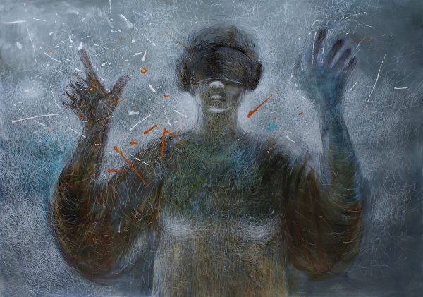 Anyverse, 2022, Mixed media on paper, 70 x 100 cm