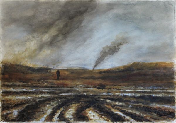 Deserter, 2022, Mixed media on paper, 70 x 100 cm