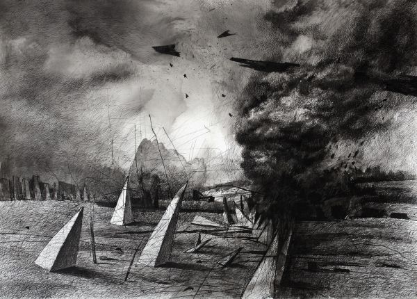 Invasion, 2022, Ink on paper, 50 x 70 cm
