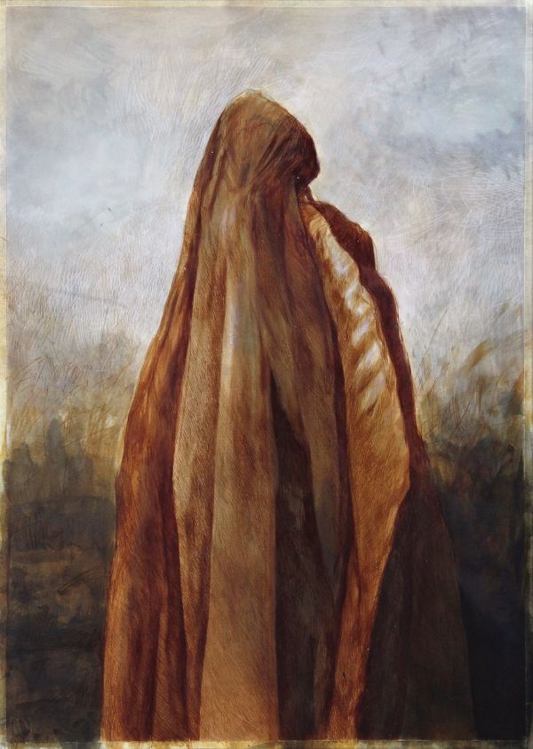 Veil, 2022, Mixed media on paper, 70 x 50 cm