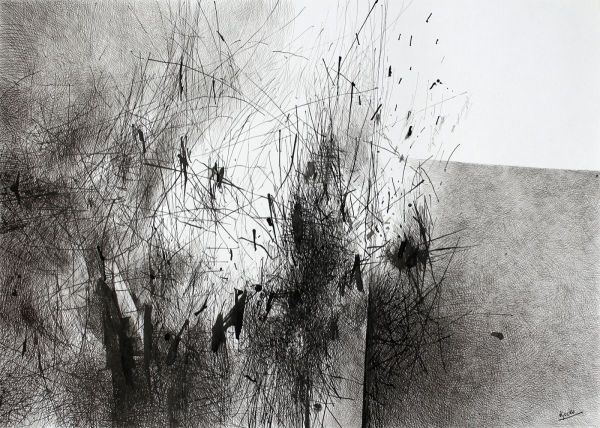 Dark Interval, 2023, Ink on paper, 50 x 70 cm.