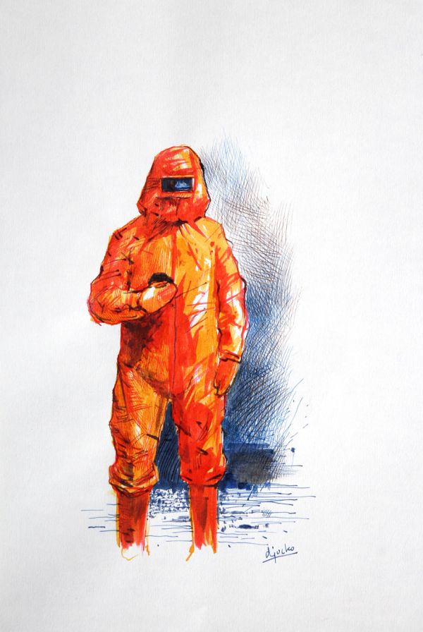 Ore ("Absentpaedia" series), 2023, Ink on paper, 19 x 27 cm.