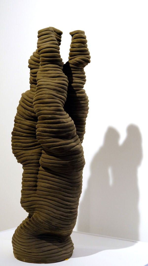 Black 3 - Figure, 2023, Black stoneware, sausage technique, hand shaping, 58 x 12 x 56 cm