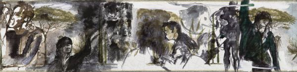 Untitled III, 2024, Ink on paper, 18 x 71 cm.