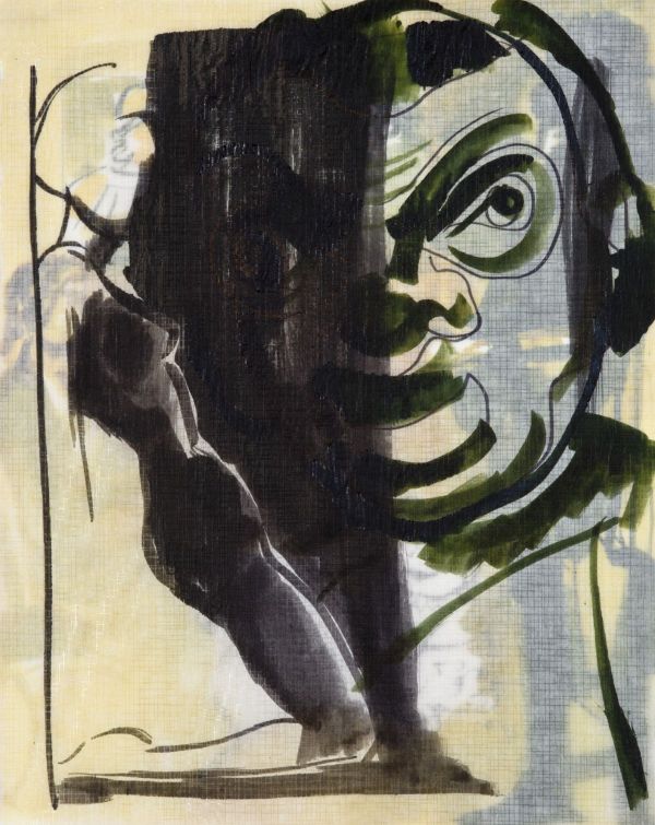 Untitled VIII, 2024, Ink on paper, 29 x 25 cm.