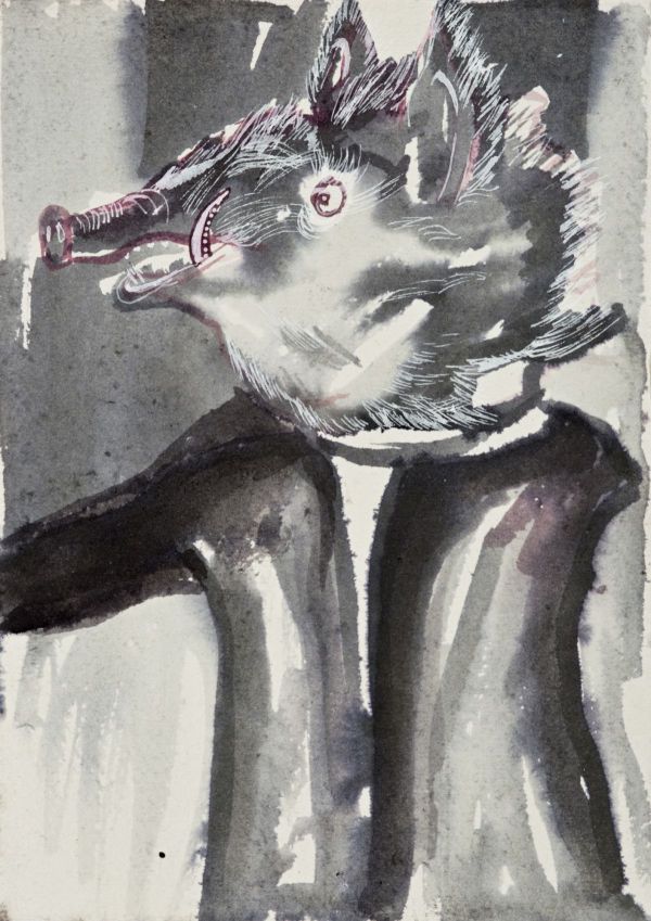 Untitled XV, 2024, Ink on paper, 21 x 15 cm.