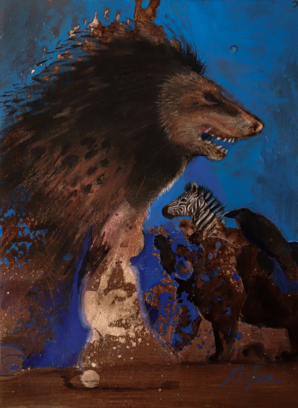 A Social Get-Together, 2022, Mixed media on paper, 36,5 x 31,2 cm