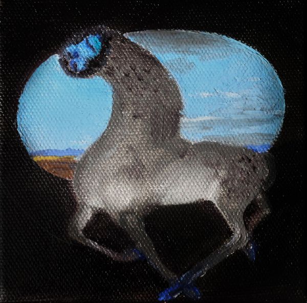 Why Give Chase?, 2022, Oil on canvas, 15,5 x 15,5 cm