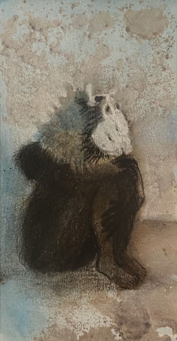 April, 2022, Mixed media on paper, 40 x 32 cm