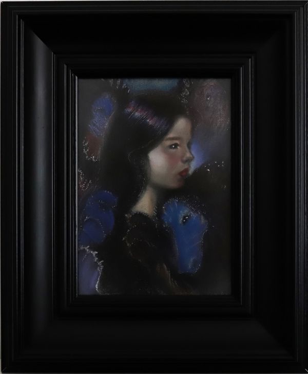 A Sweet Childhood Memory, 2022, Soft pastel on canvas, 32,8 x 27 cm