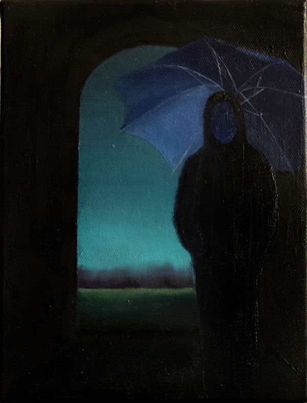 Sentinel of Rainy Field, 2022, Oil on canvas, 25 x 20 cm