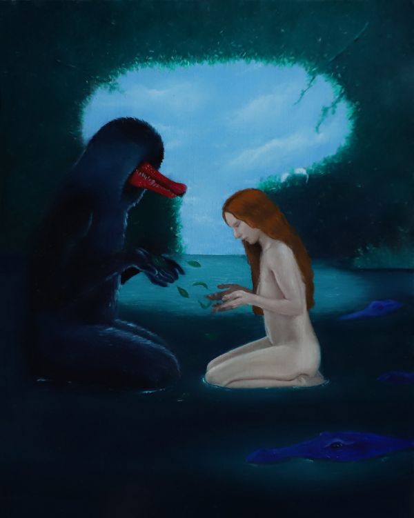 Time Flies, 2022, Oil on aluminum, 38,5 x 33,5 cm