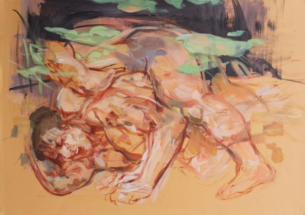 Self-Portrait, 2022, Oil on paper, 35 x 50 cm.