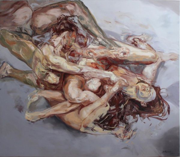 Struggle, 2018, Oil on canvas, 140 x 160 cm.