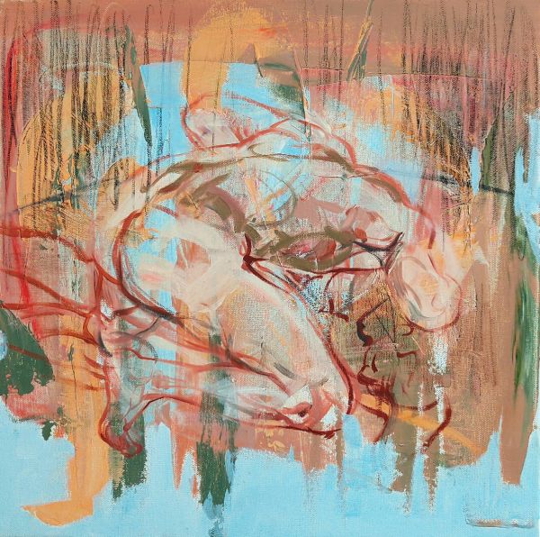 Untitled, 2022, Mixed media on canvas, 40 x 40 cm