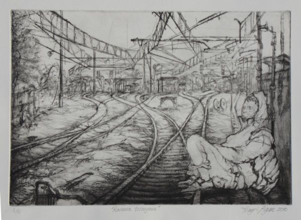 Ravenna Station, 2010, Dry excavation, gravure printing, 24,5 x 35 cm.