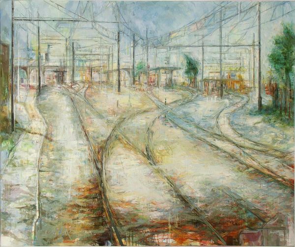 Ravenna Station, Daytime, 2010, Oil on canvas, 150 x 180 cm.