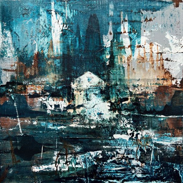 Ordeal House, 2017, Acrylic on canvas, 29,5 x 29,5 cm.