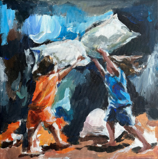 Play, 2024, Acrylic on canvas, 30 x 30 cm.