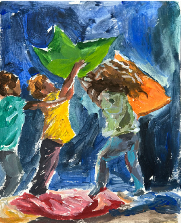 Play, 2024, Acrylic on paper, 15 x 25 cm.