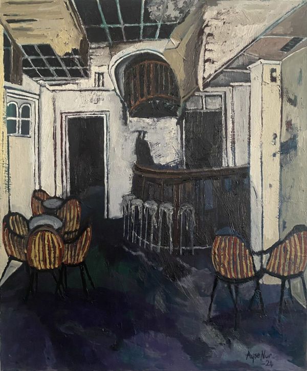 Where Have People Gone? X, 2024, Oil on canvas, 60 x 50 cm.