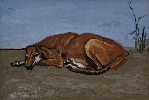 A Sleeping Dog, 2024, Oil on canvas, 25 x 35 cm