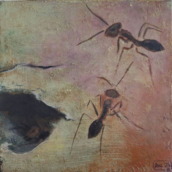 We've Long Scattered, 2024, Oil on canvas, 20 x 20 cm.