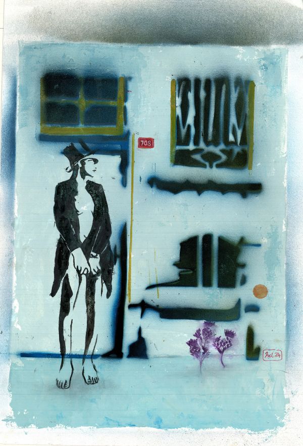 Untitled, 2024, Mixed media on paper, 56 x 38 cm.