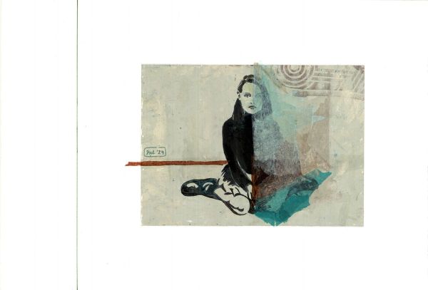 Untitled, 2024, Mixed media on paper, 38 x 56 cm.