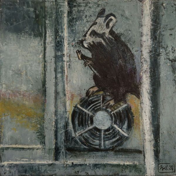 It Has Not Left the Ship Yet, 2024, Oil on canvas, 20 x 20 cm.