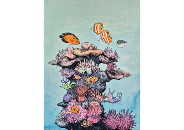 Aquarium, 2026, Watercolor on paper, 21.5 x 16 cm