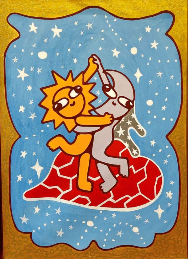 Dance, 2026, Acrylics and marker on canvas, 50x70