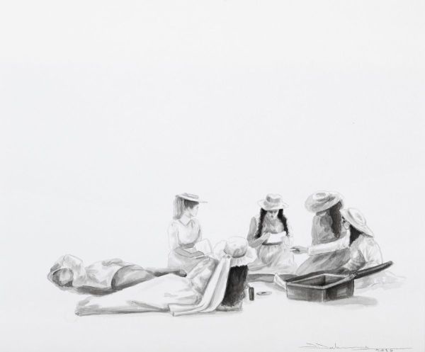 Little Women, 2025, Ink on paper, 46 x 37 cm.