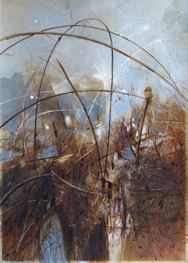 Planetarium, 2023, Mixed media on paper, 70 x 50 cm.