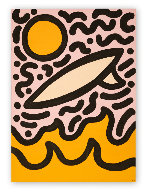 Funky, 2023, Acrylics and marker on canvas, 50x70