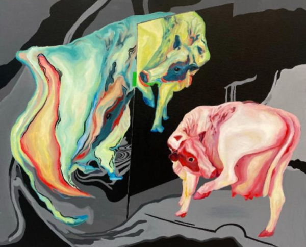 Towards Nothingness, 2023, Oil on canvas, 100 x 80 cm.