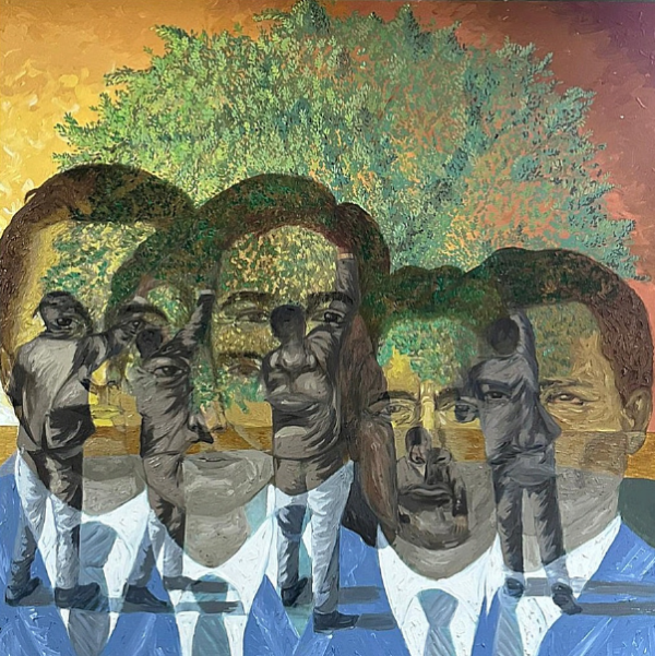 Simulation, 2024, Oil on canvas, 120 x 120 cm