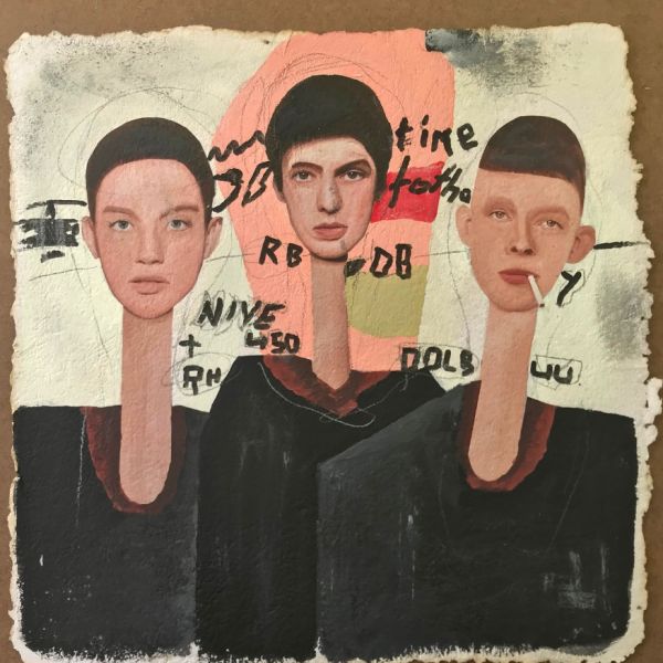 Beyoglu Lies, 2024, Acrylic & Mixed media on handmade paper (by artist), 40 x 40 cm