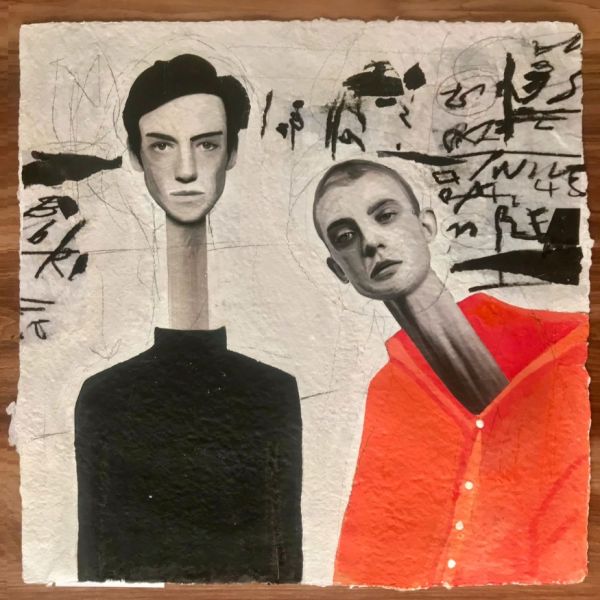 Walking Distance, 2024, Acrylic & mixed media on handmade paper (by artist), 40 x 40 cm.