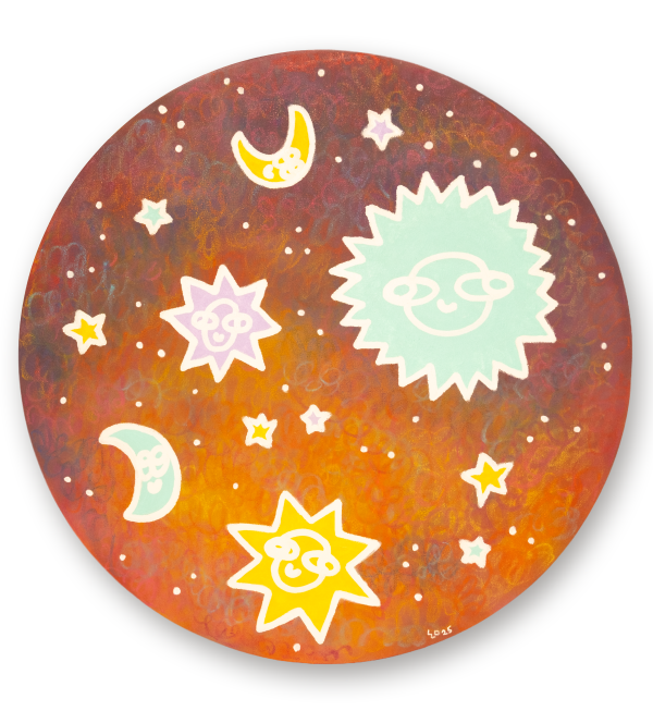 The Universe Soup, 2025, Acrylics and marker on canvas, 60 cm
