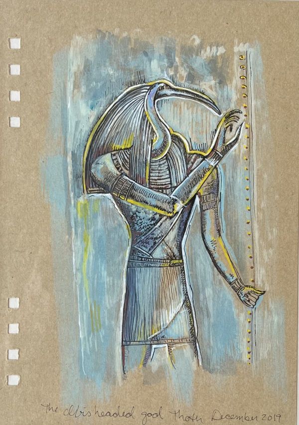 Egypt Sketch, 2019, Mixed media on paper, 13 x 18 cm.